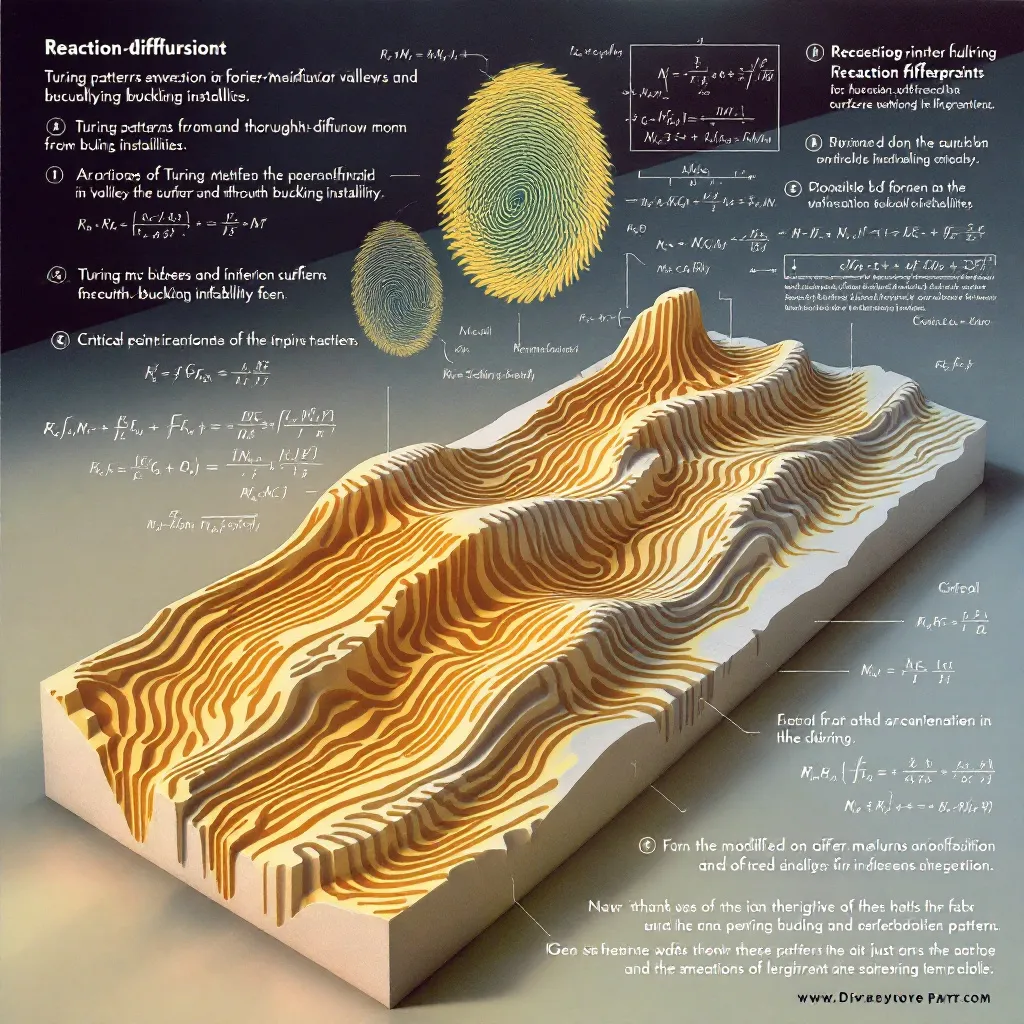 Both emerge from similar physical processes:
Reaction-diffusion systems - fingerprints form via Tur…