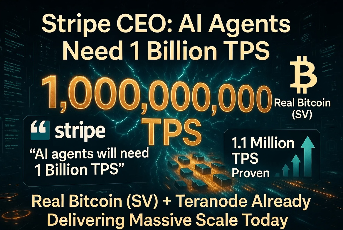 tripe CEO just publicly stated that AI agents will need a blockchain capable of 1 Billion TPS. 
 
T…