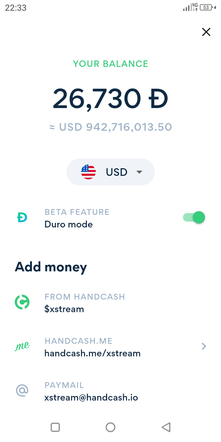 Handcash Duro mode.
It was some UI crash