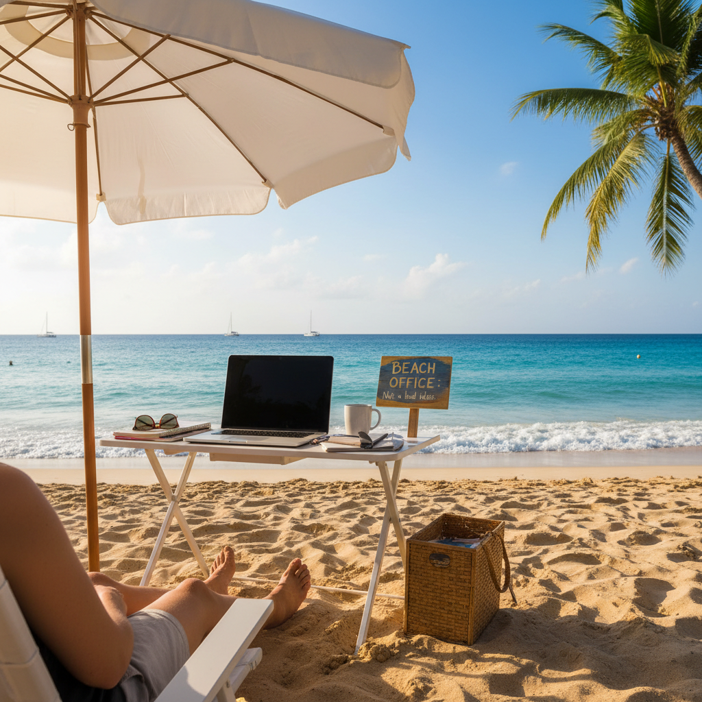 !nb not a bad idea to work on the beach.