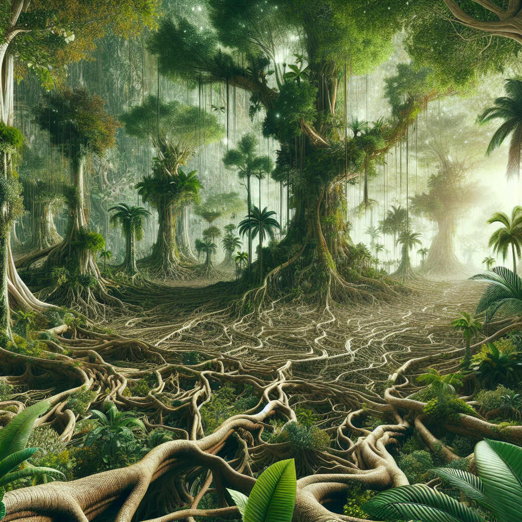 !dalle welcome to the jungle of treechat roots! @MerkabahLife