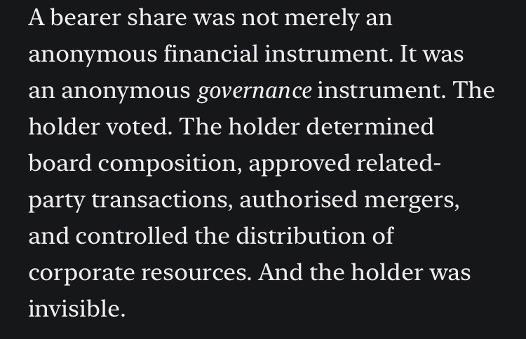 Discussion of Bearer's Shares, Paper Certificates, & PoS
https://open.substack.com/pub/singulargrit…