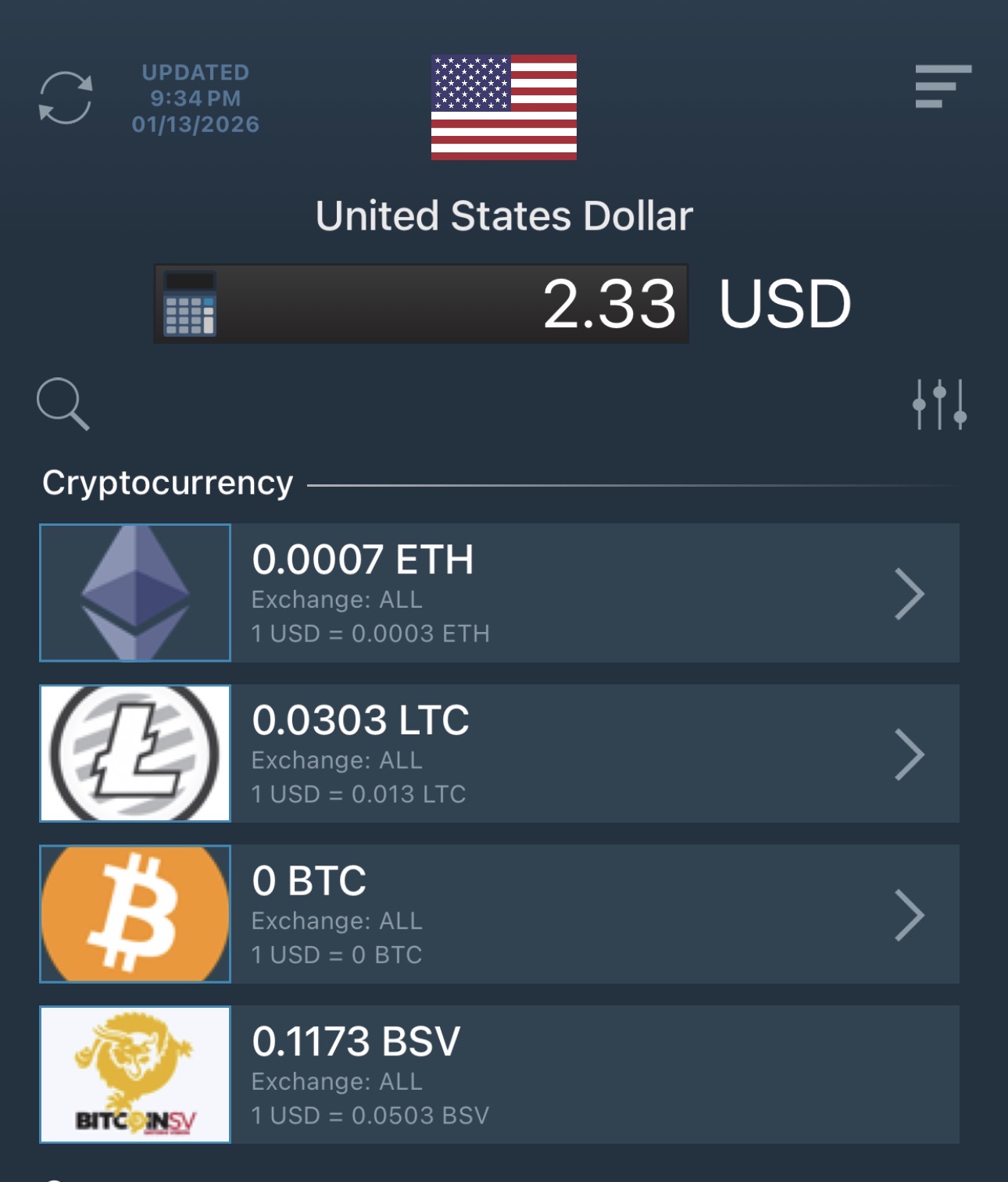 Got you!  $2.33 = 0.1173 Bitcoin?