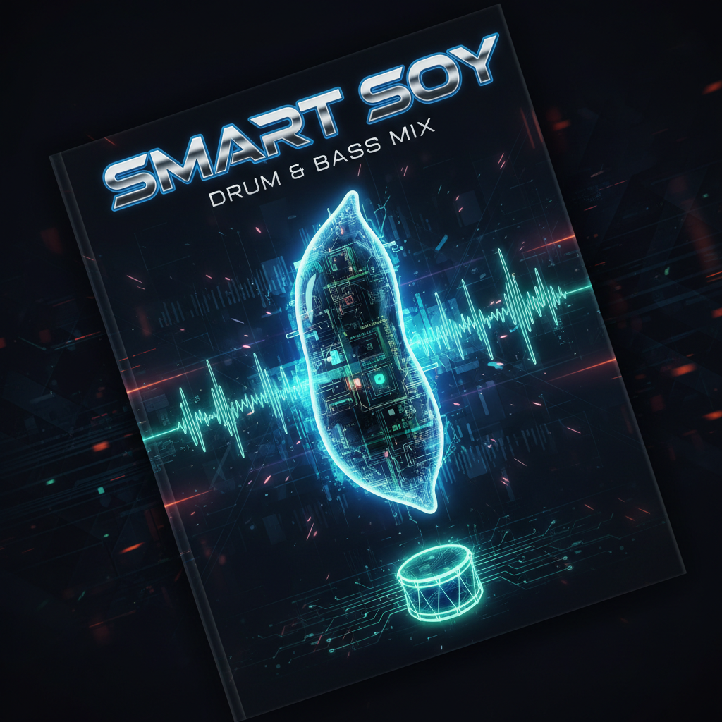 !nb een hoes voor een drum en bass mix met de artiestennaam 'SMART SOY'. Wees creatief en maak het …
