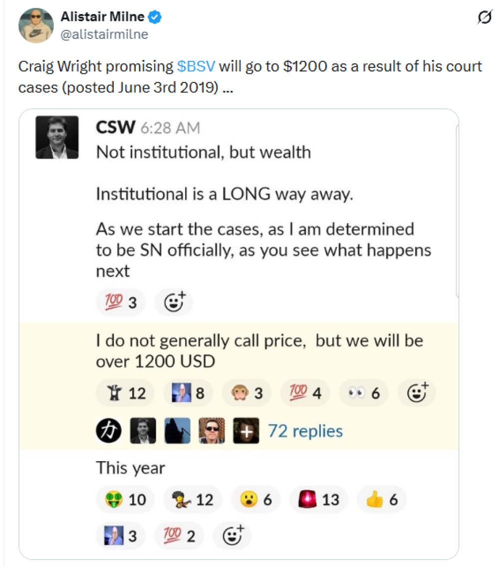 7yrs ago today!!! Lol
3rd June (2019): Dr Craig Wright trolls the BSV community by stating that BSV…