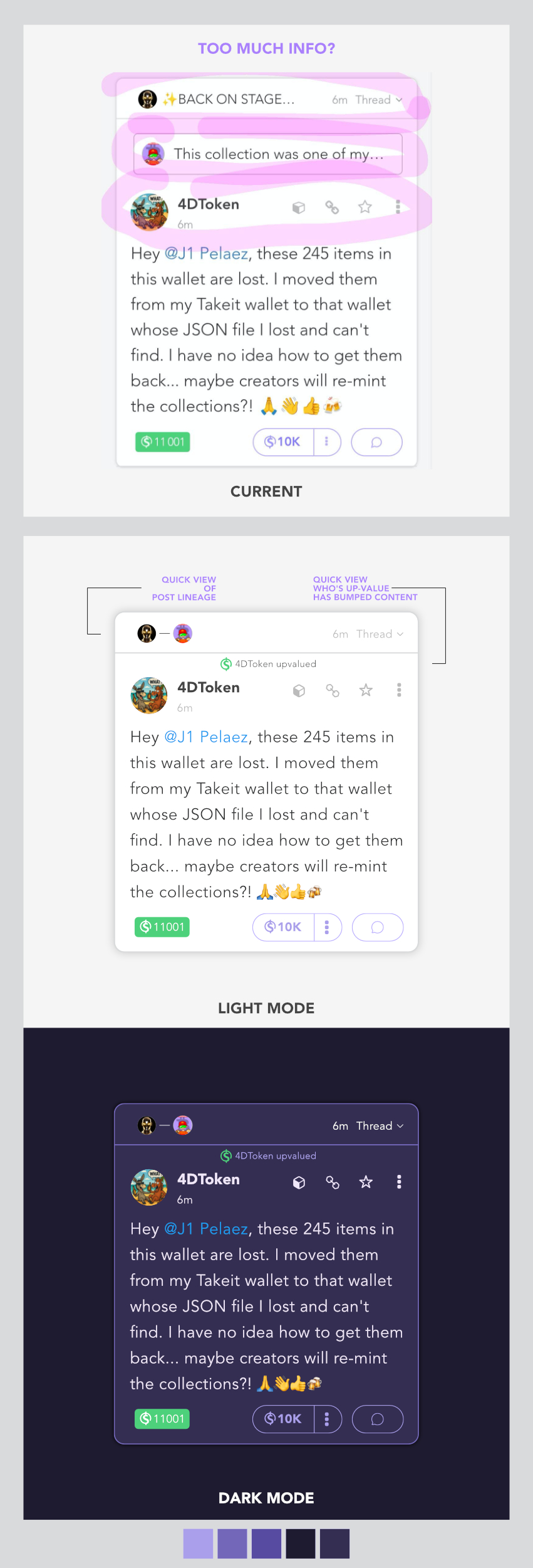 An exploration - info overload? too busy? or is it X has dark mode easier on the eye. 🤔 
1) Removin…