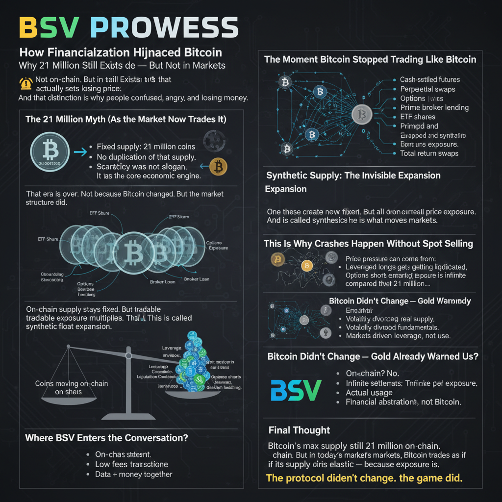 [[BSV PROWESS]]

BSV: How Financialization Hijacked Bitcoin
Why 21 Million Still Exists in Code — B…