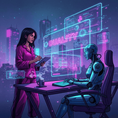 🌆 DUALITY 🌆
A cyberpunk story of seamless coordination between human and robot in daily creation.
👇…