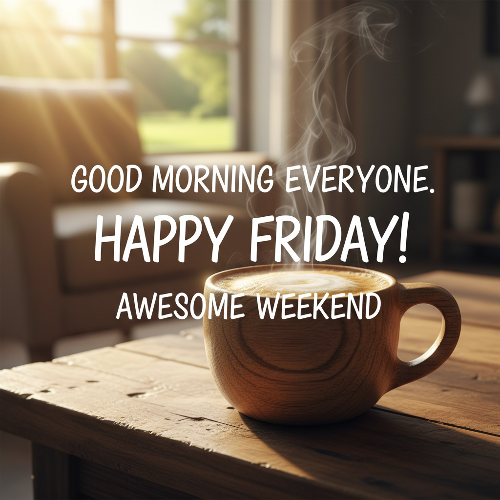 !nb Good morning everyone. Happy Friday! Awesome weekend.