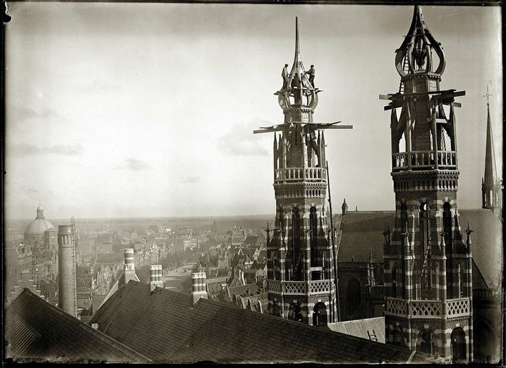Old Post Office of Amsterdam, The Netherlands in 1904.