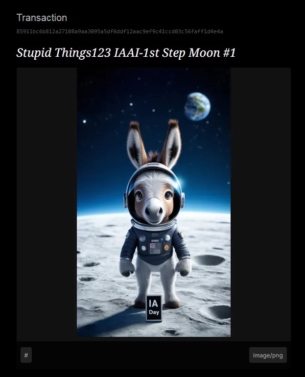 *Stupid Things123* IAAI-1st Step Moon
#1 / 2 BSV @4DToken