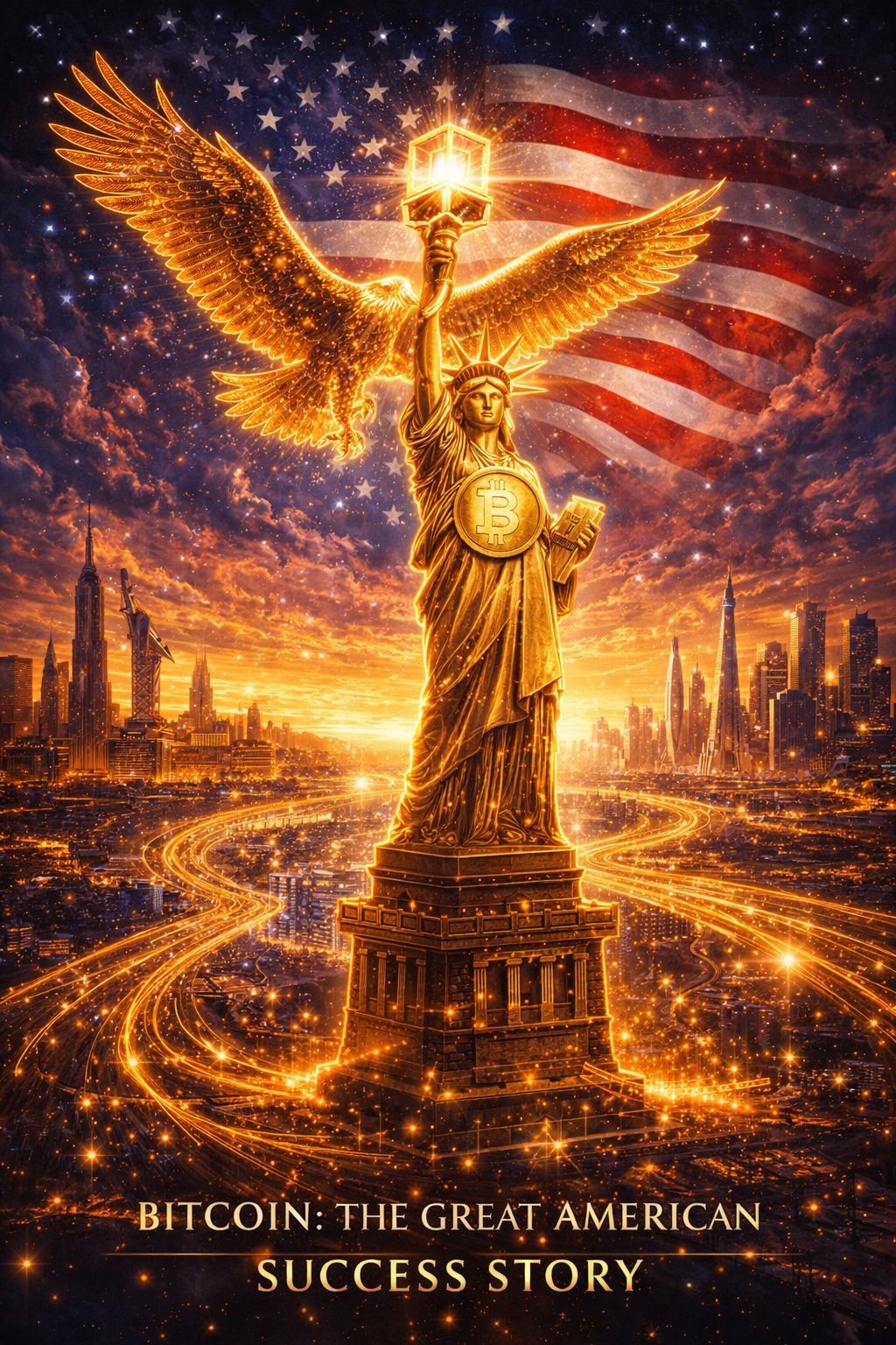 🦅✨ DUAL-LAYER 1/1 NFT LIVE
BITCOIN: THE GREAT AMERICAN SUCCESS STORY
A monument to innovation.
A sy…