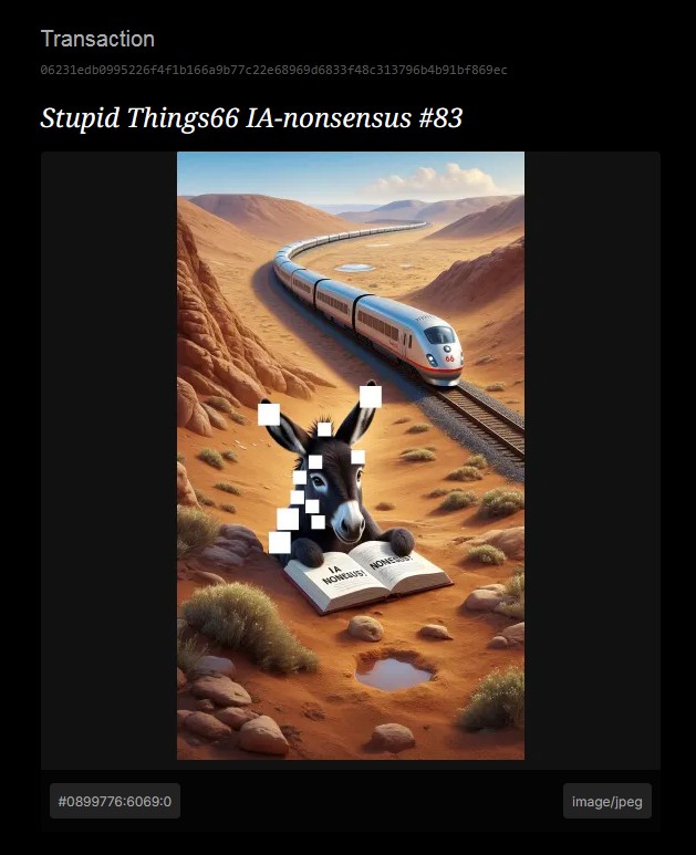 *Stupid Things66 IA-nonsensus 2025*

Items #83: IAAI on Mars 

NFTs: Click on the link and Login 1s…