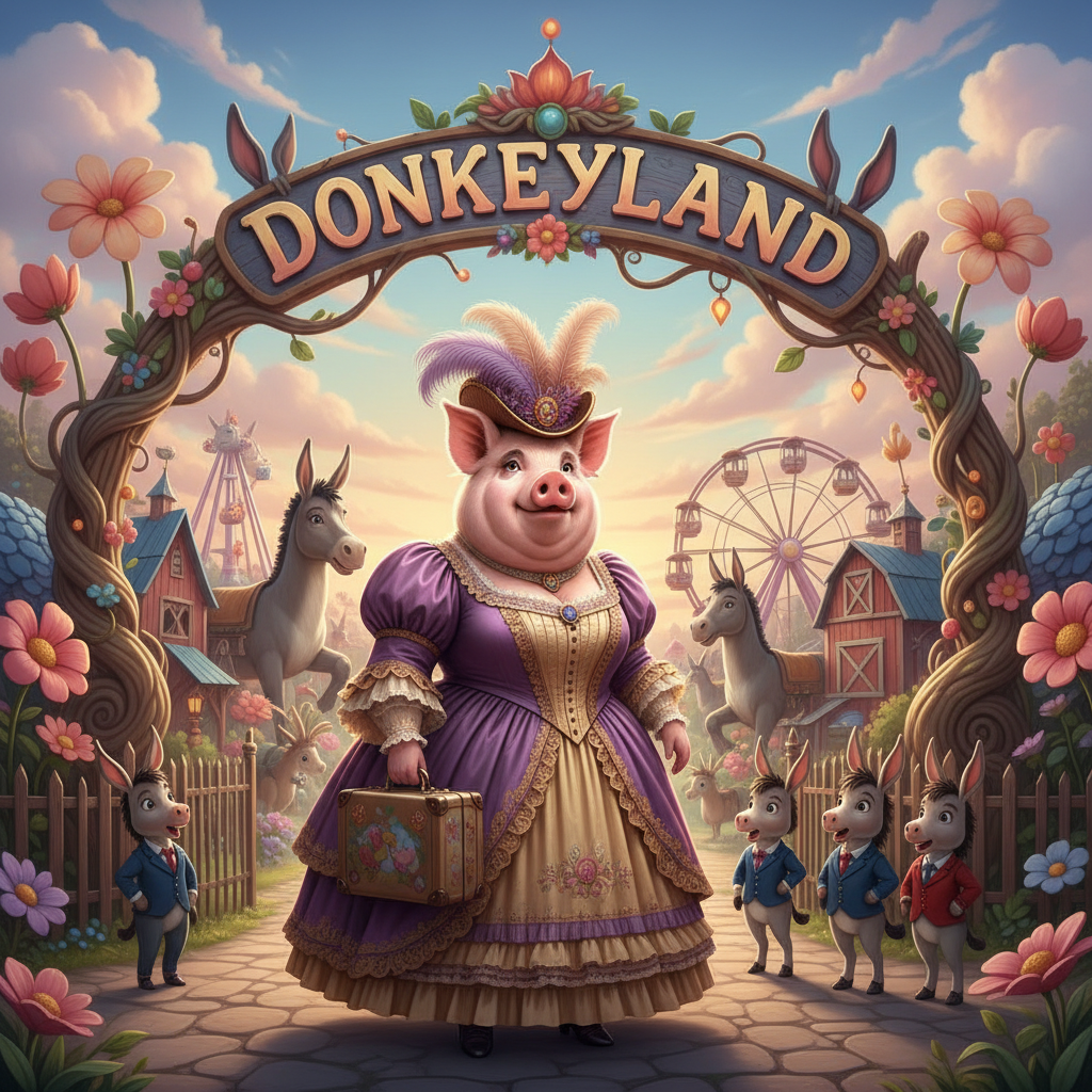 Miss Big Pig want to visit Donkeyland !nb