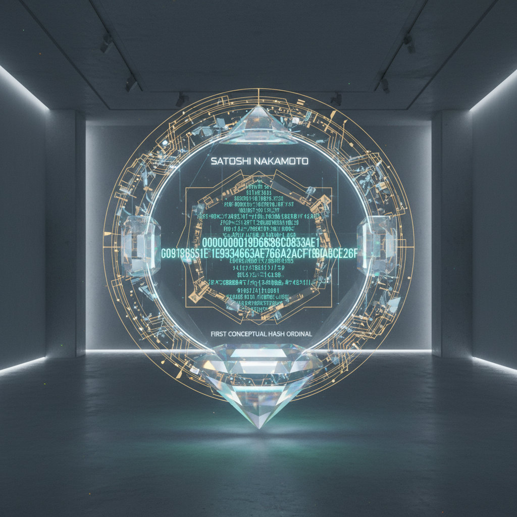 !nb create the first digital hash signature of satoshi nakamoto in a art ordinal. Make it the highe…