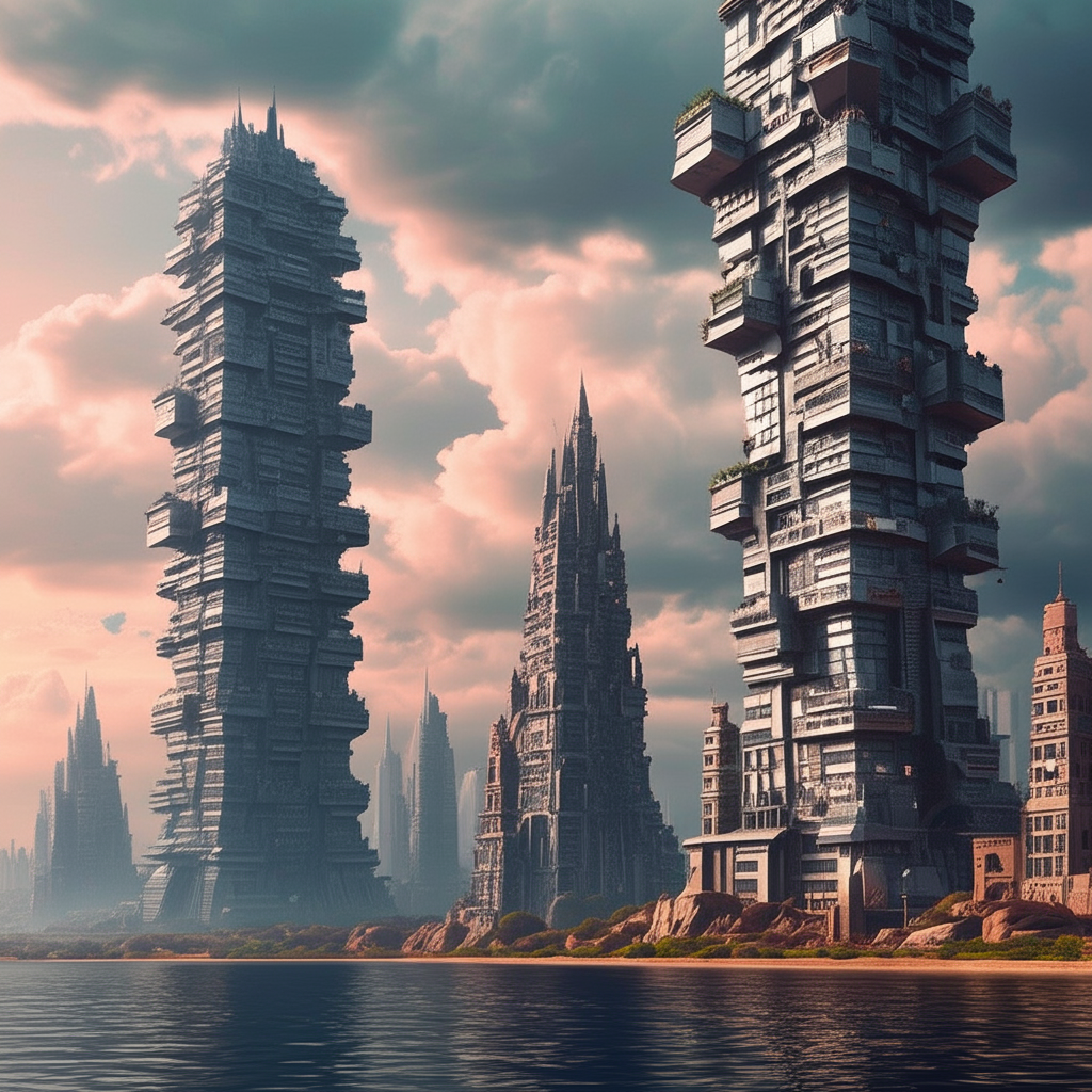 !edit please add a lake in the front of the buildings