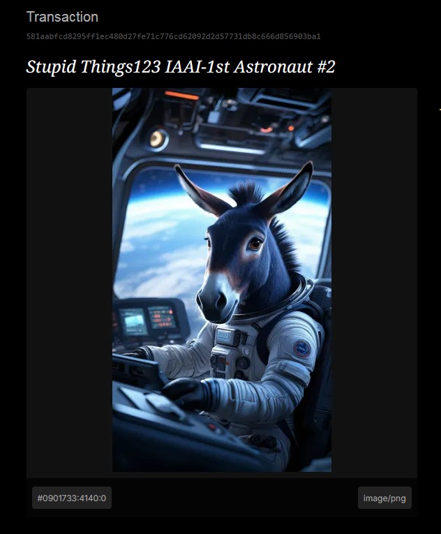 *Stupid Things123* IAAI-1st Astronaut
#2 / 2 BSV @4DToken
