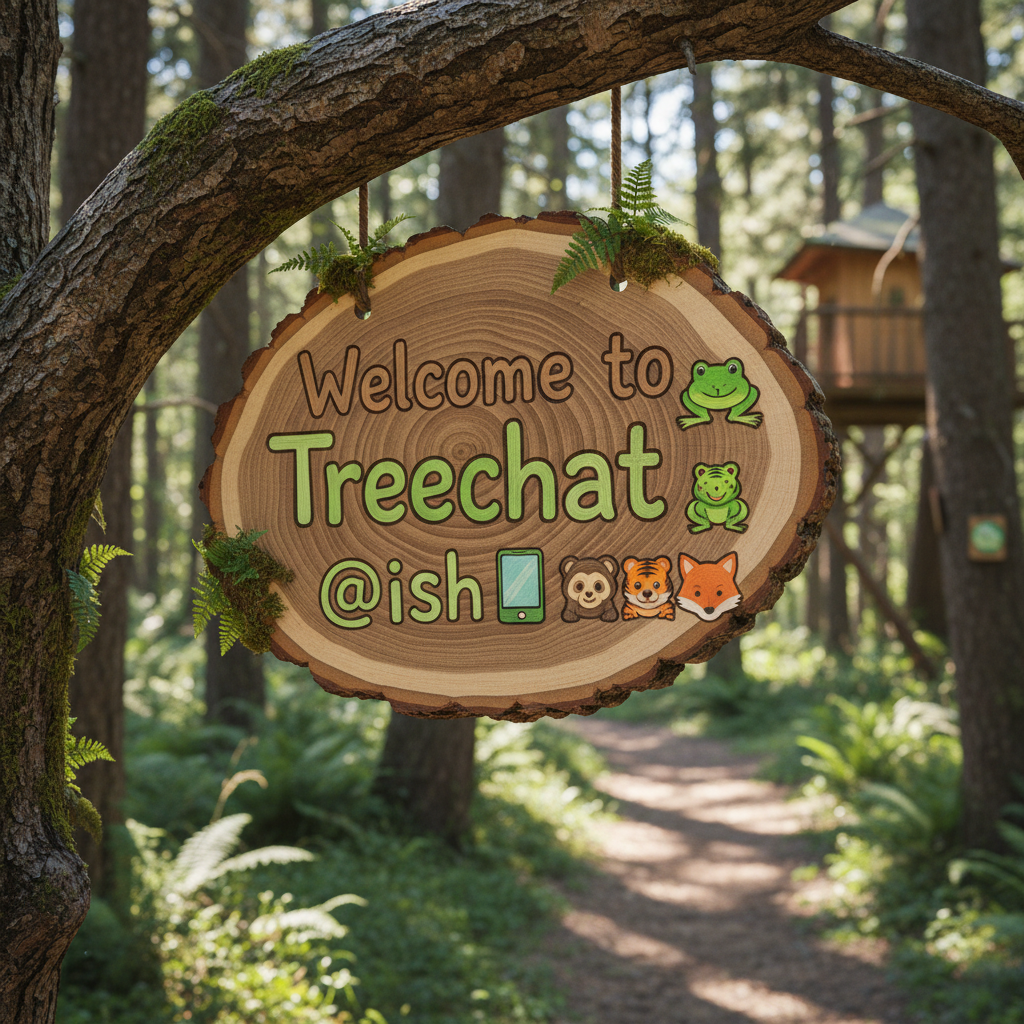 Welcome to Treechat @ish 🌳📱🐸🐵🐯🦊!nb