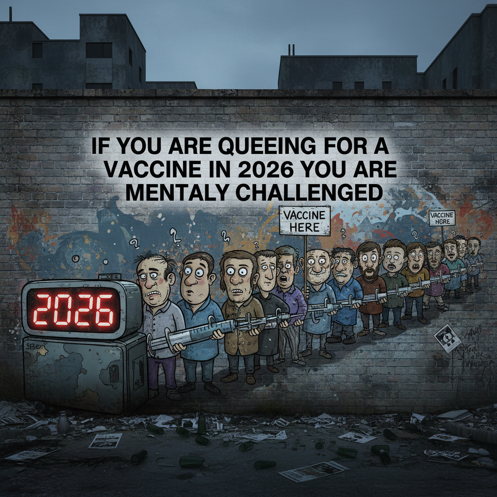 If you are queuing for a vaccine in 2026 you are mentally challenged !nb