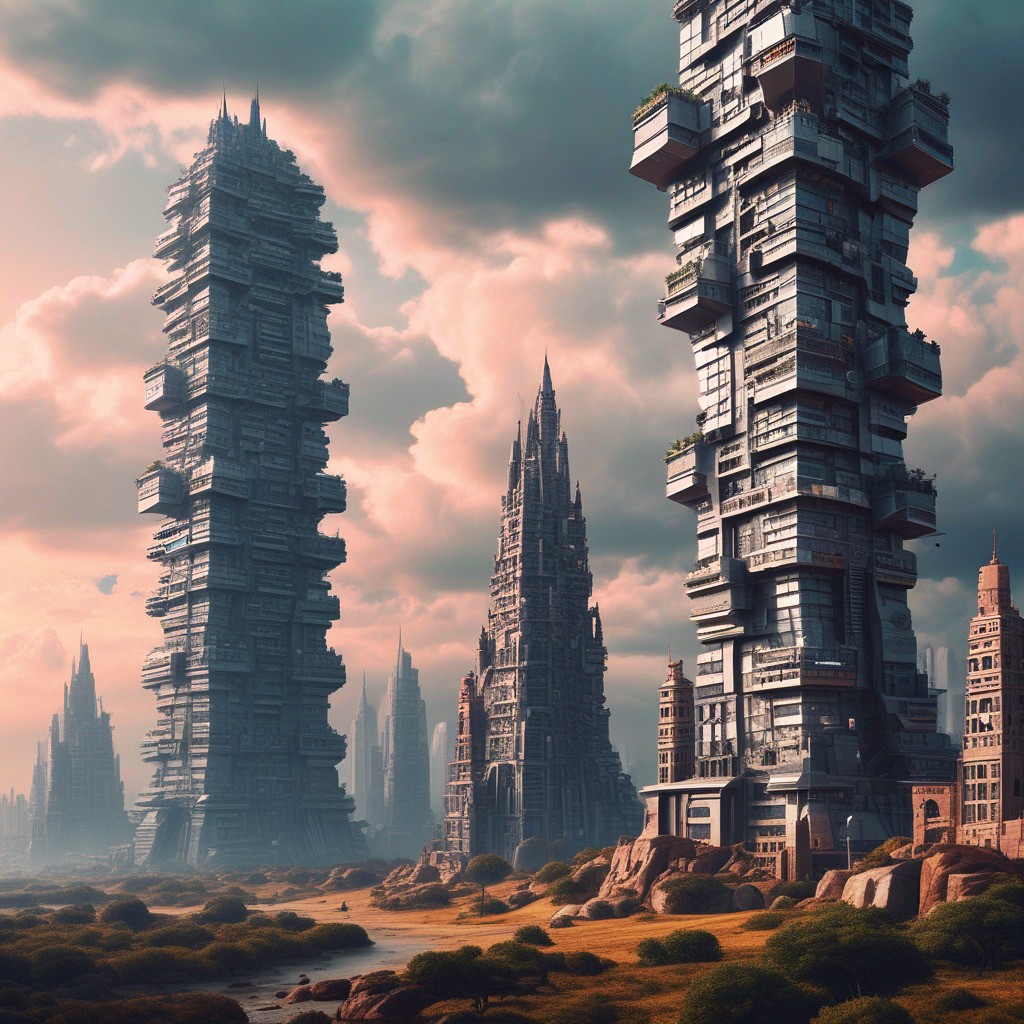 Futuristic buildings.