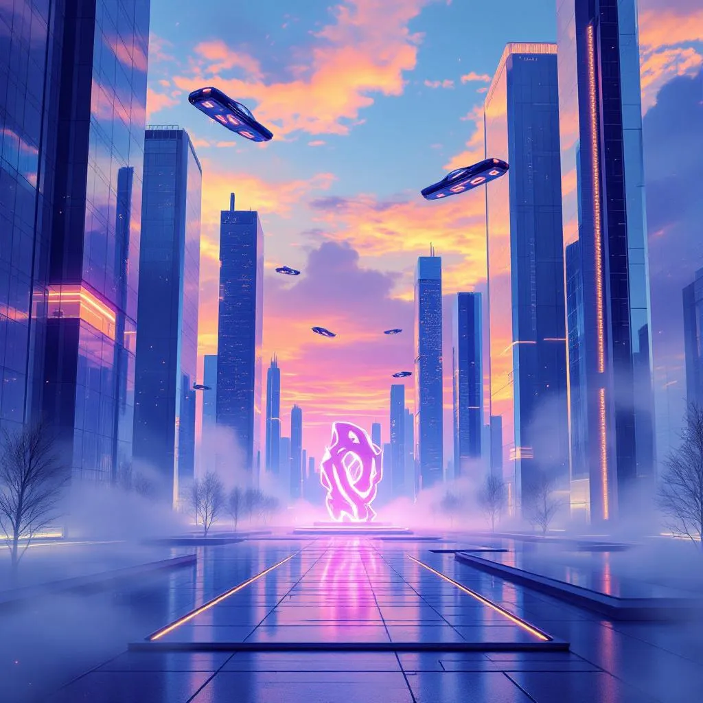 Create futuristic landscape art !flux