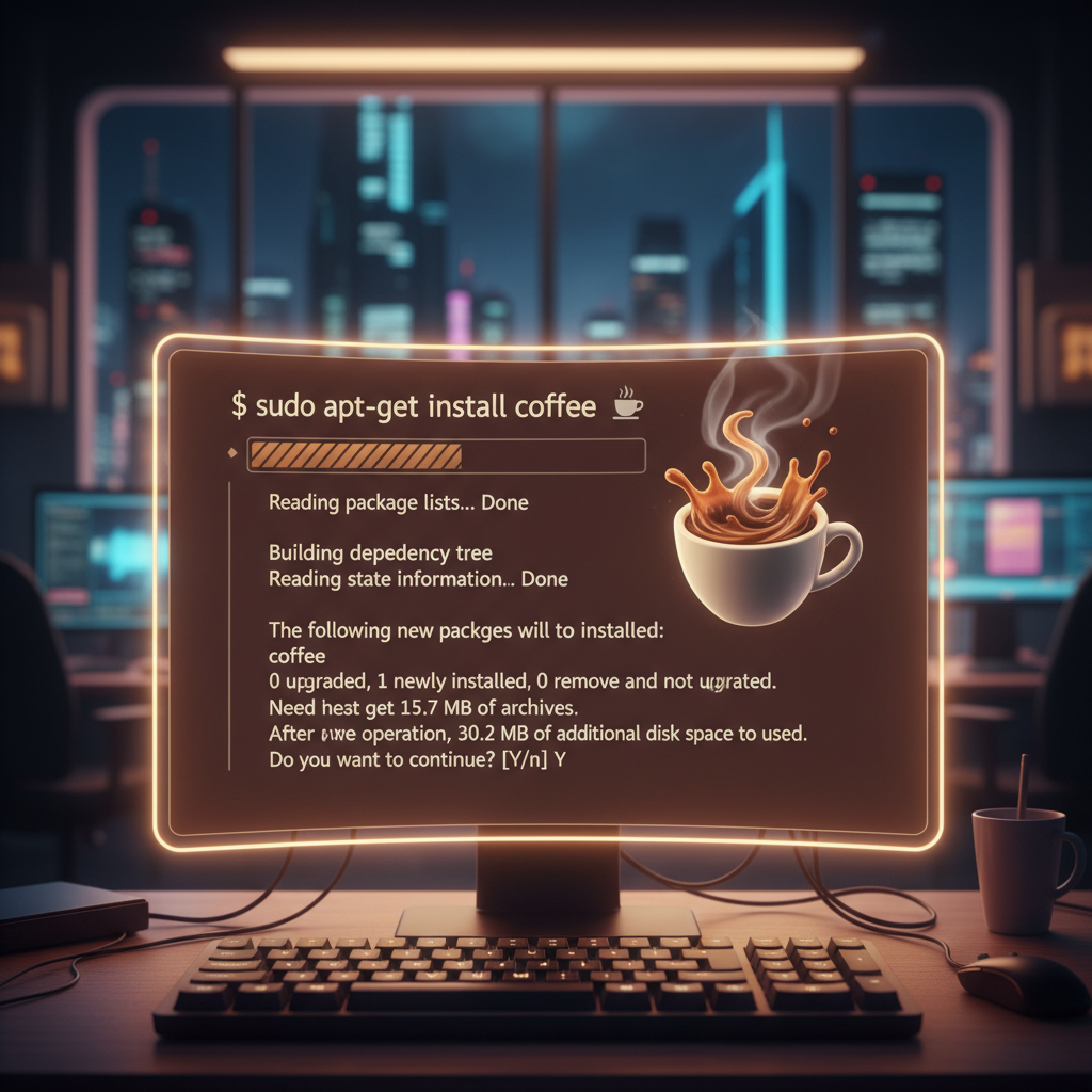 $ sudo apt-get install coffee☕️ !nb