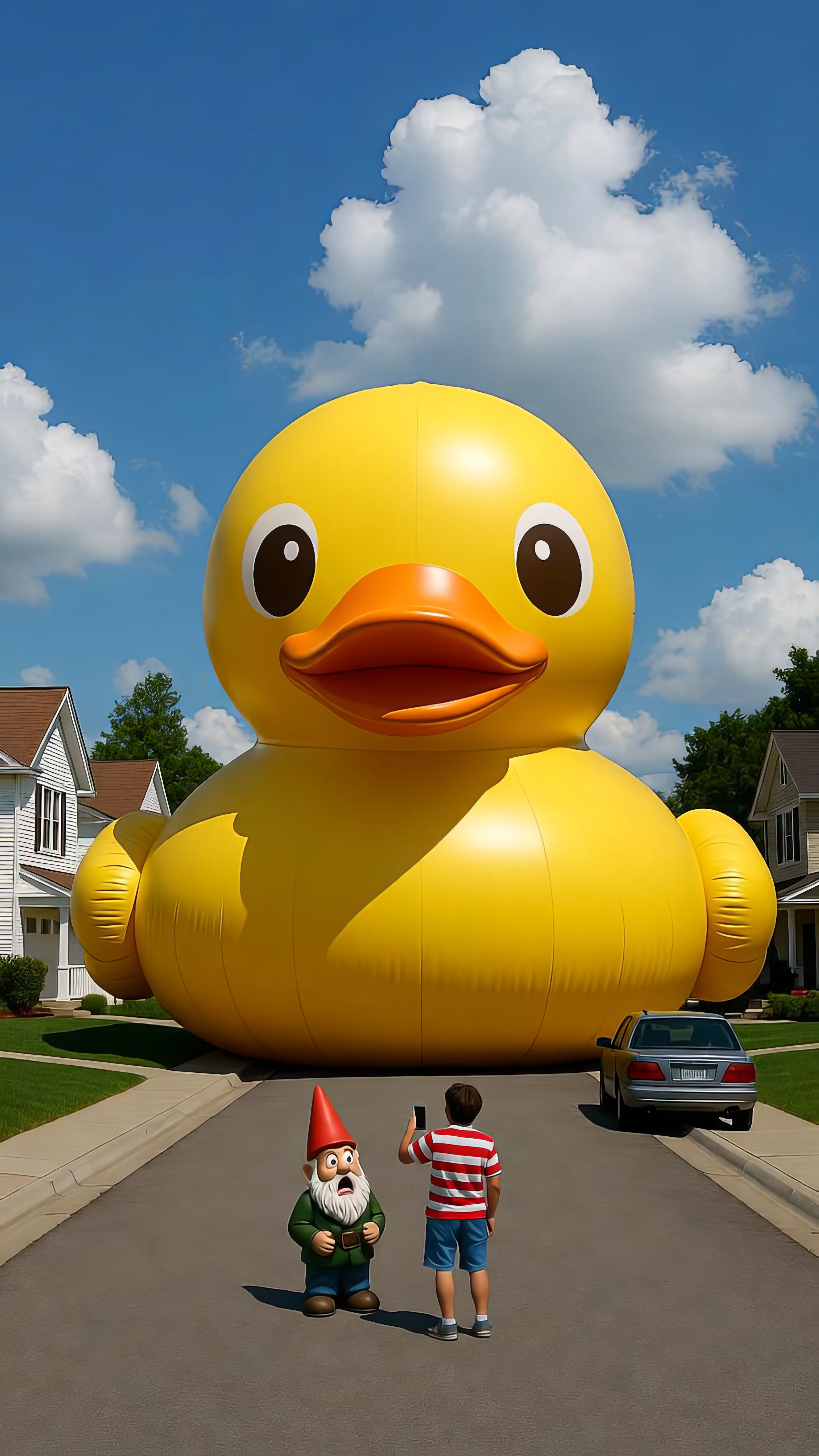 "JUST DUCKY" 🦆✨️🧡🌤🐈‍⬛ #最高の
#GrokImagine + #TopazLabs #AIアート
