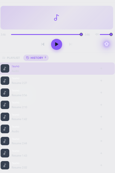 You can now make your own playlist from your favorite treechat tracks. Great!