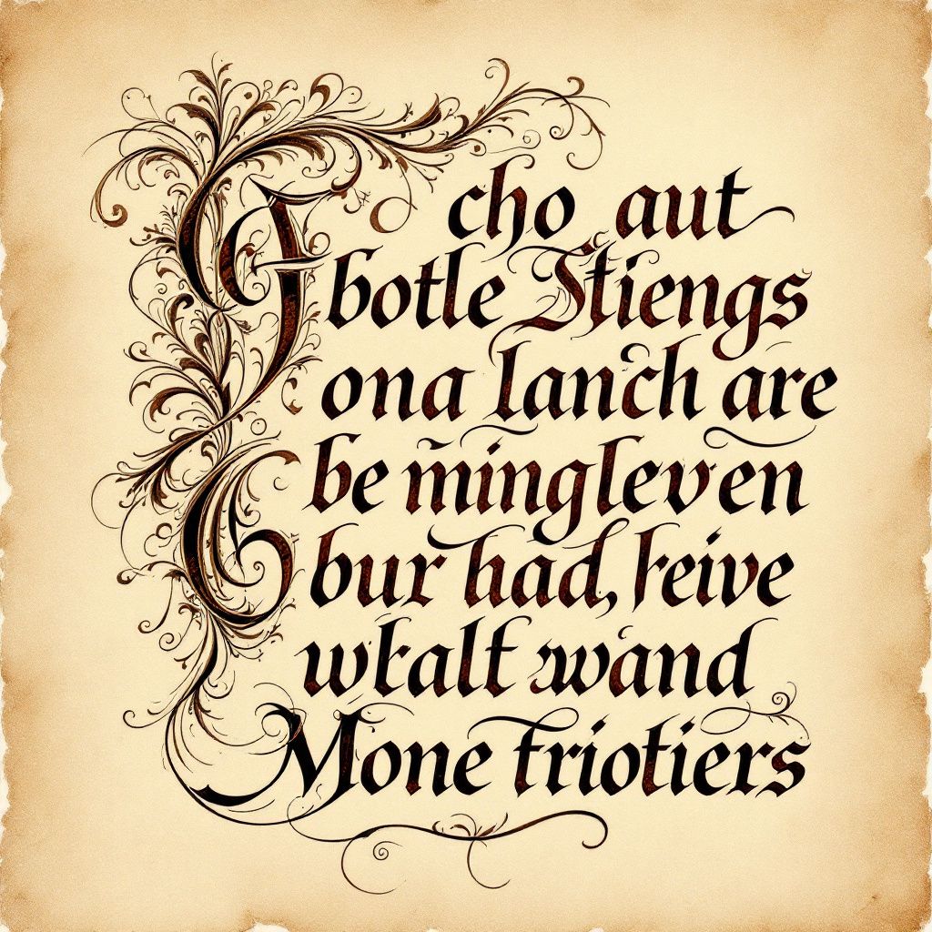 !flux11 beautiful olde English cursive handwriting