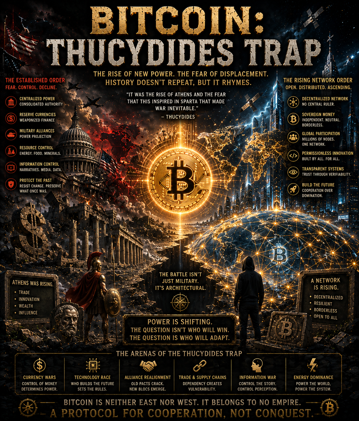 BITCOIN: THE THUCYDIDES TRAP
History repeats itself in patterns.
Not identical patterns.
But famili…