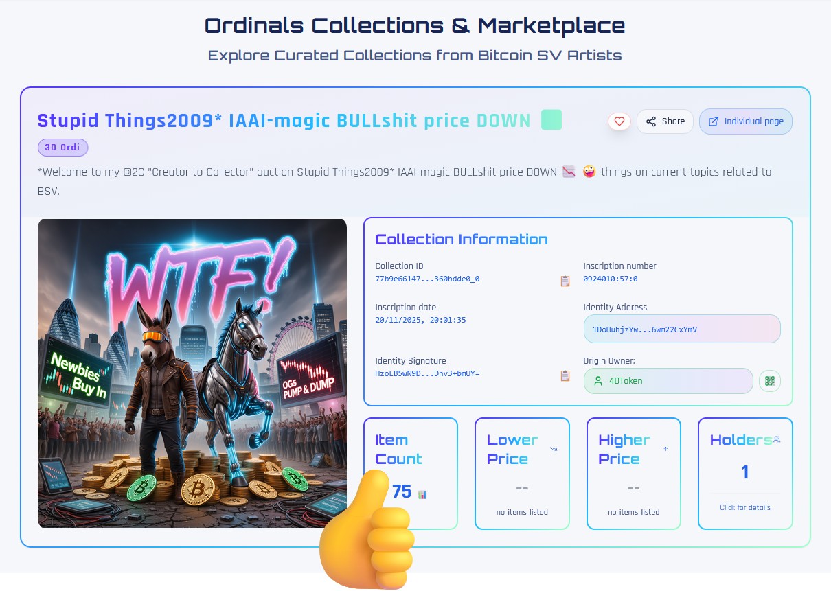 @Bsvcrypto #bsv 
Take a look. All you need are 75 IAAI-donkey NFTs!🤪🫏🐴
#1 - #75 
#75 "Special thank…