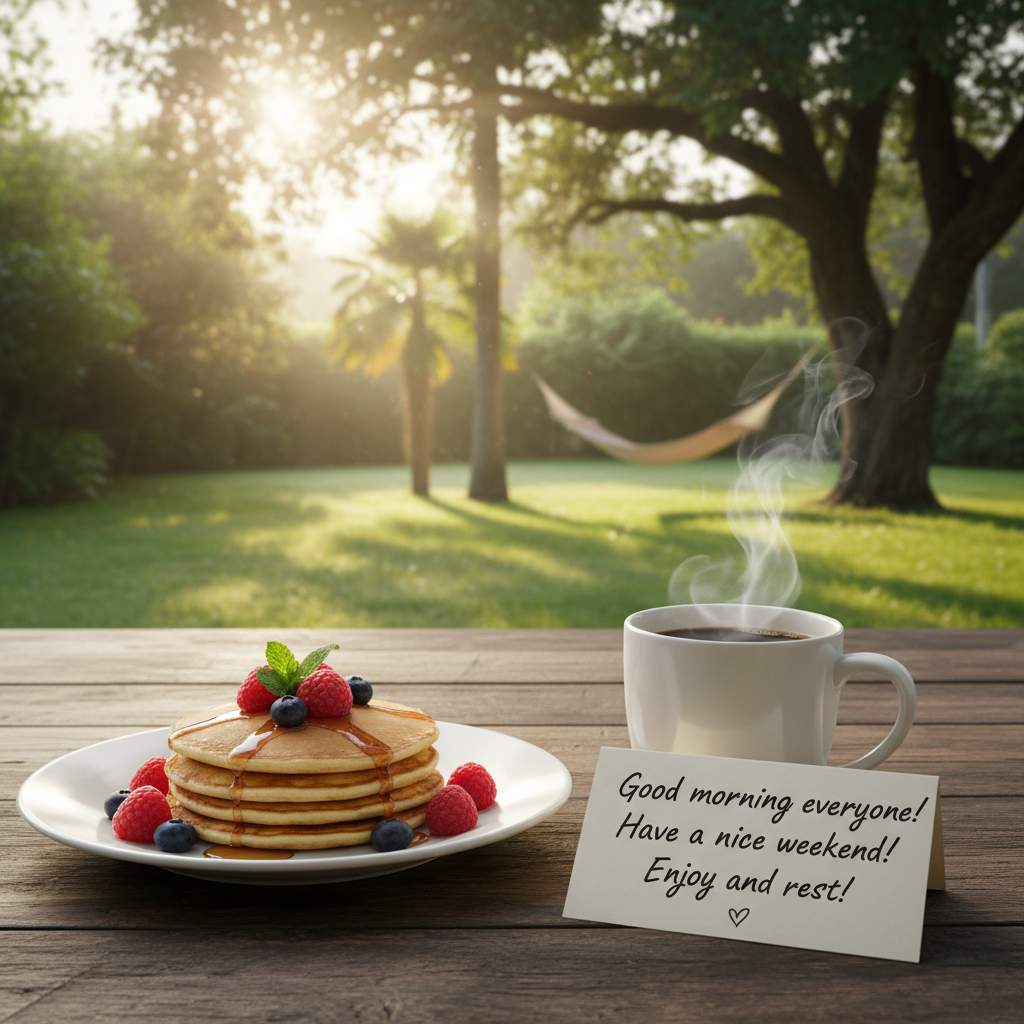 !nb Good morning everyone!
Have a nice weekend! Enjoy and rest.