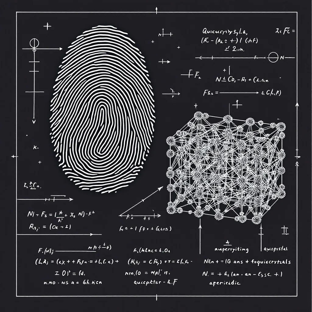 Fingerprints and quasicrystals share fundamental mathematical principles:
Non-repeating but ordered…