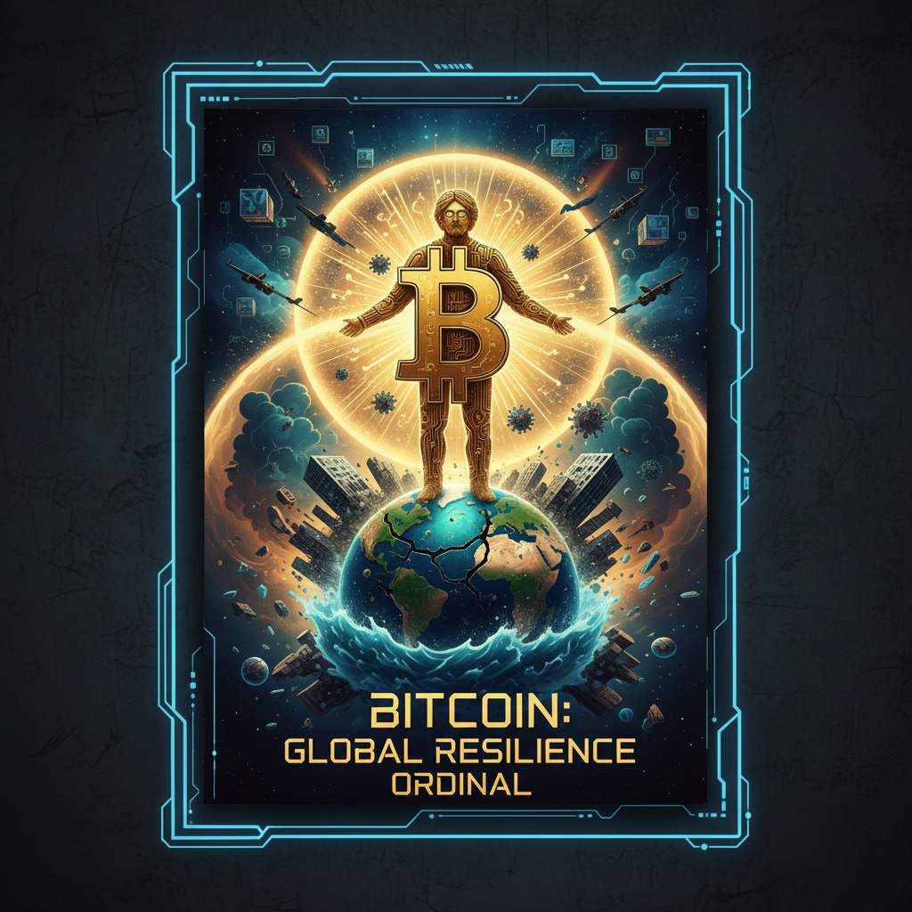 !nb Bitcoin reacting to global crises art ordinal.