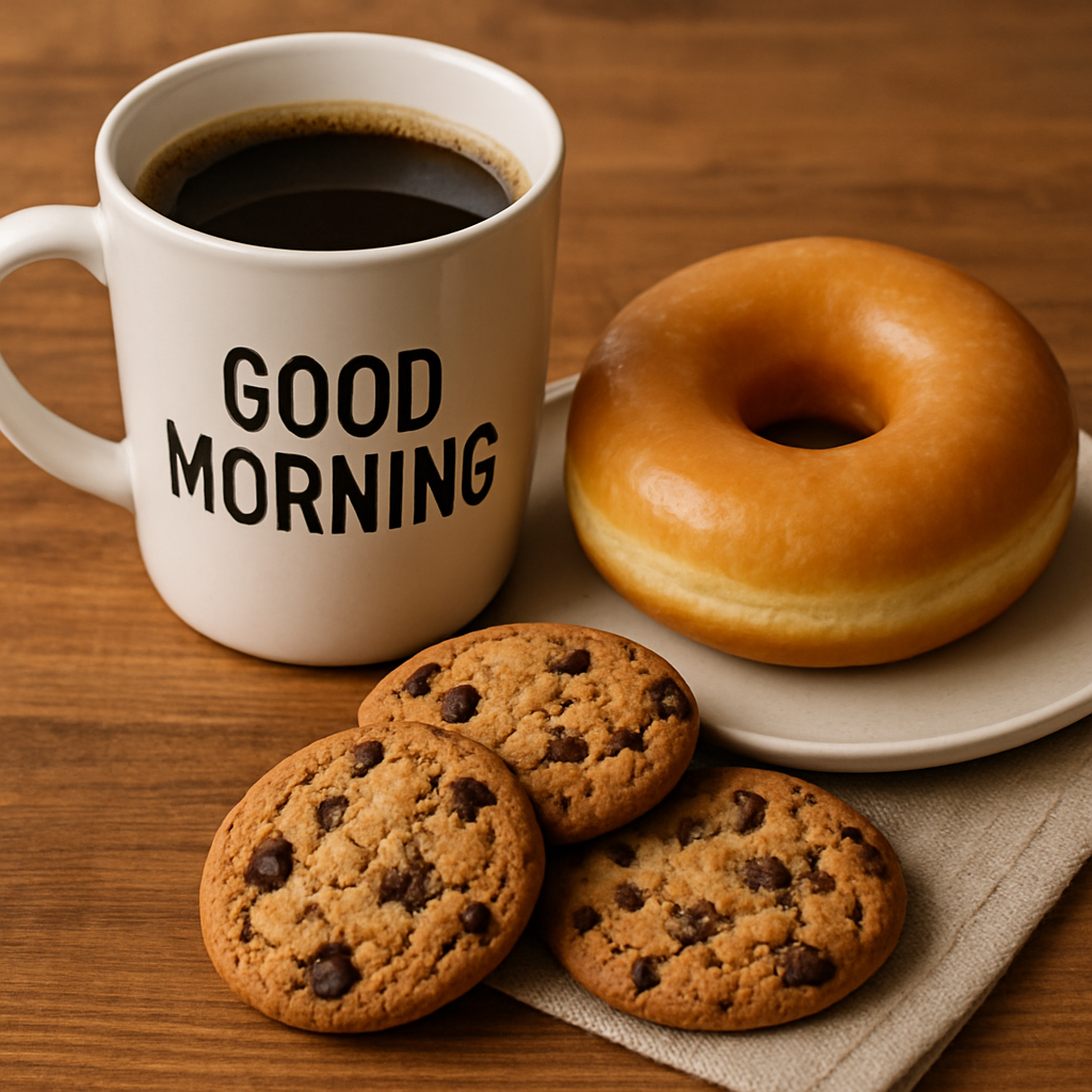 !gpt4o Good morning ☕🍩🍪