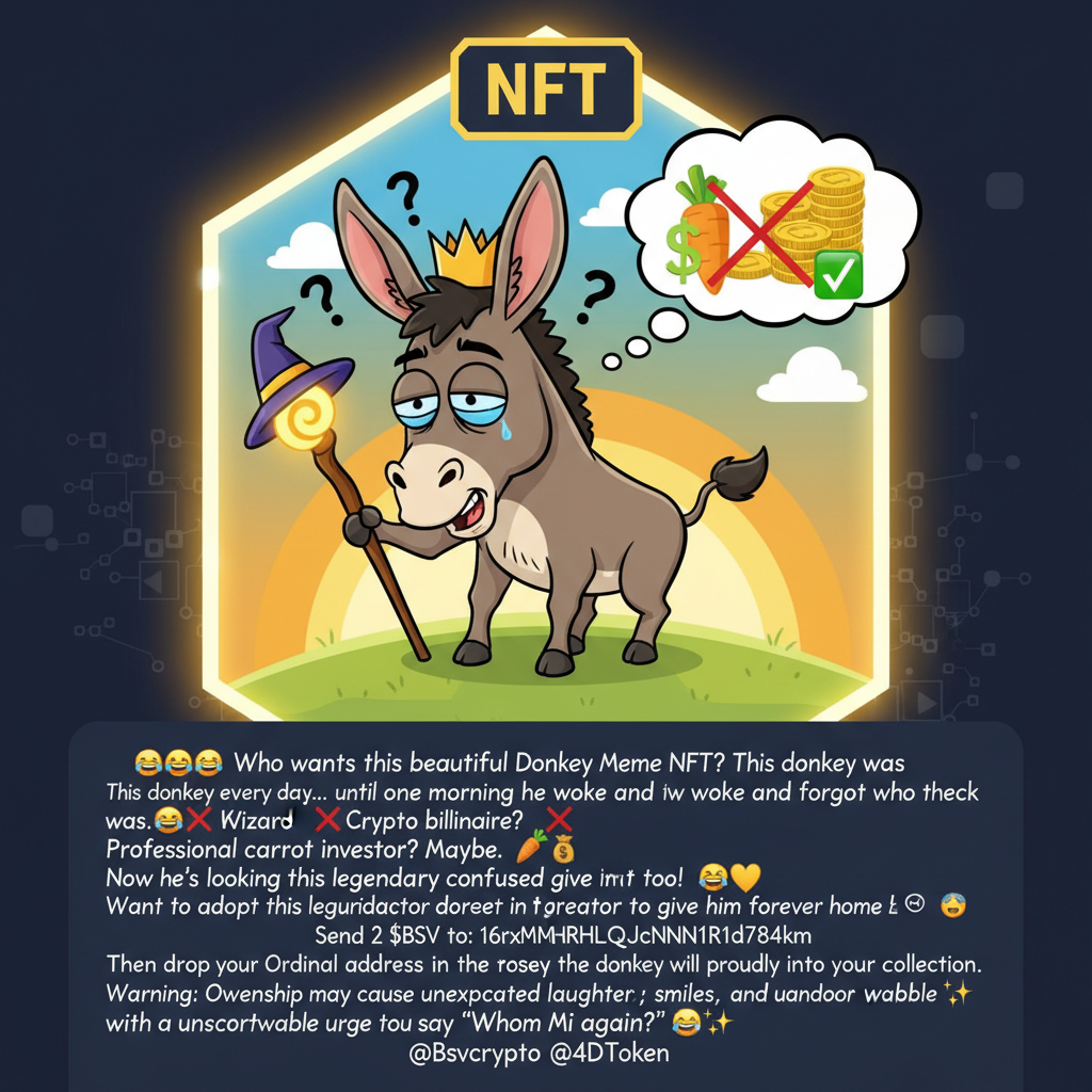 !nb 🫏😂 Who wants this beautiful Donkey Meme NFT?
This donkey was happy every day... until one morni…