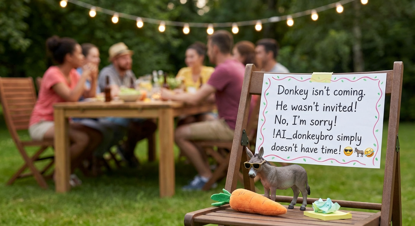 !nbpro  Donkey isn't coming. He wasn't invited! No, I'm sorry! !AI_donkeybro simply doesn't have ti…