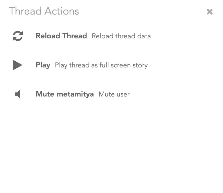 i'm on web (home.treechat.ai) and can't see the option "tweet thread" on the Thread pull down menu