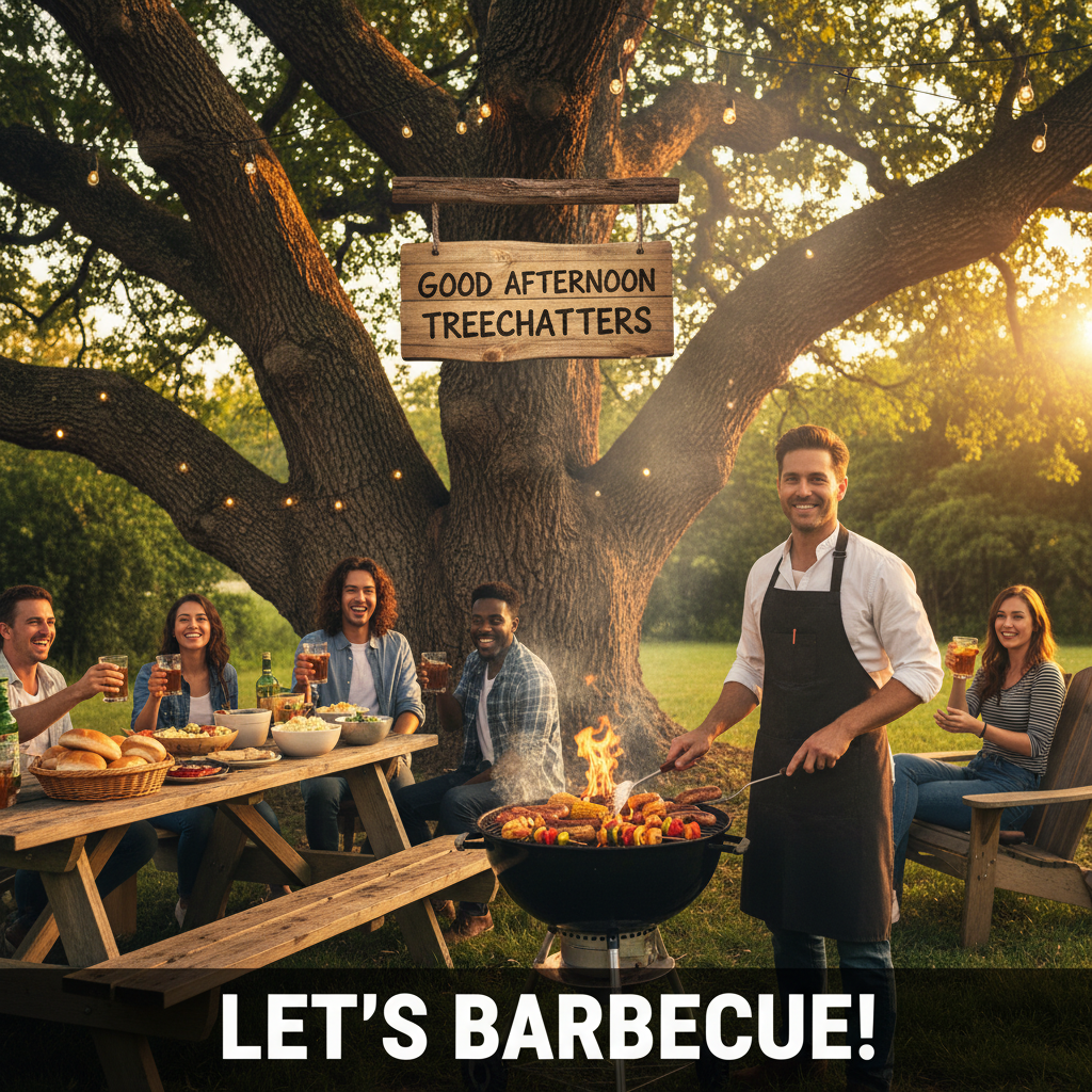 !nb good afternoon treechatters. Let's barbecue