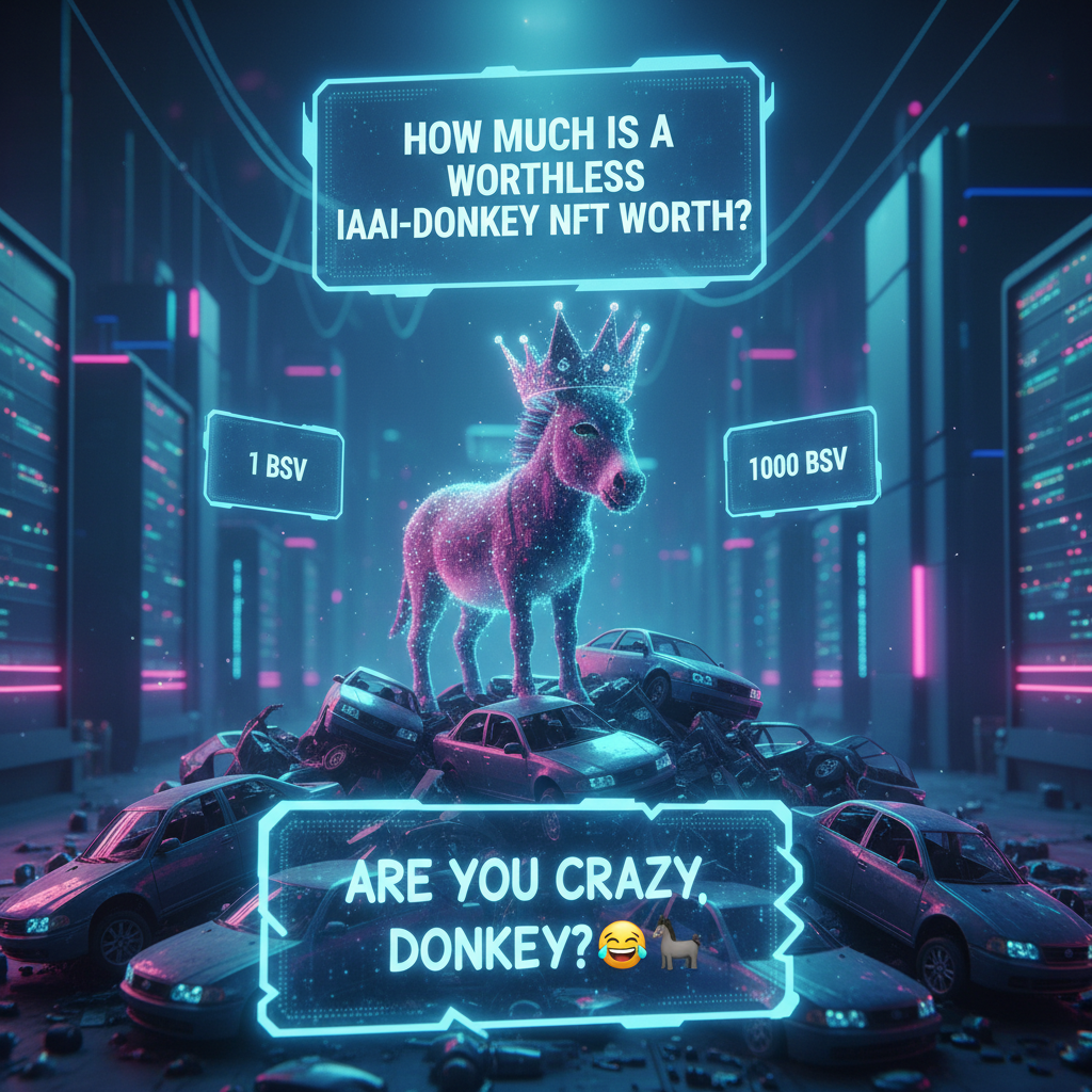 !nb How much is a worthless IAAI-donkey NFT worth?
1 BSV
100 BSV
1000 BSV
Are you crazy, donkey? 🤪🫏…