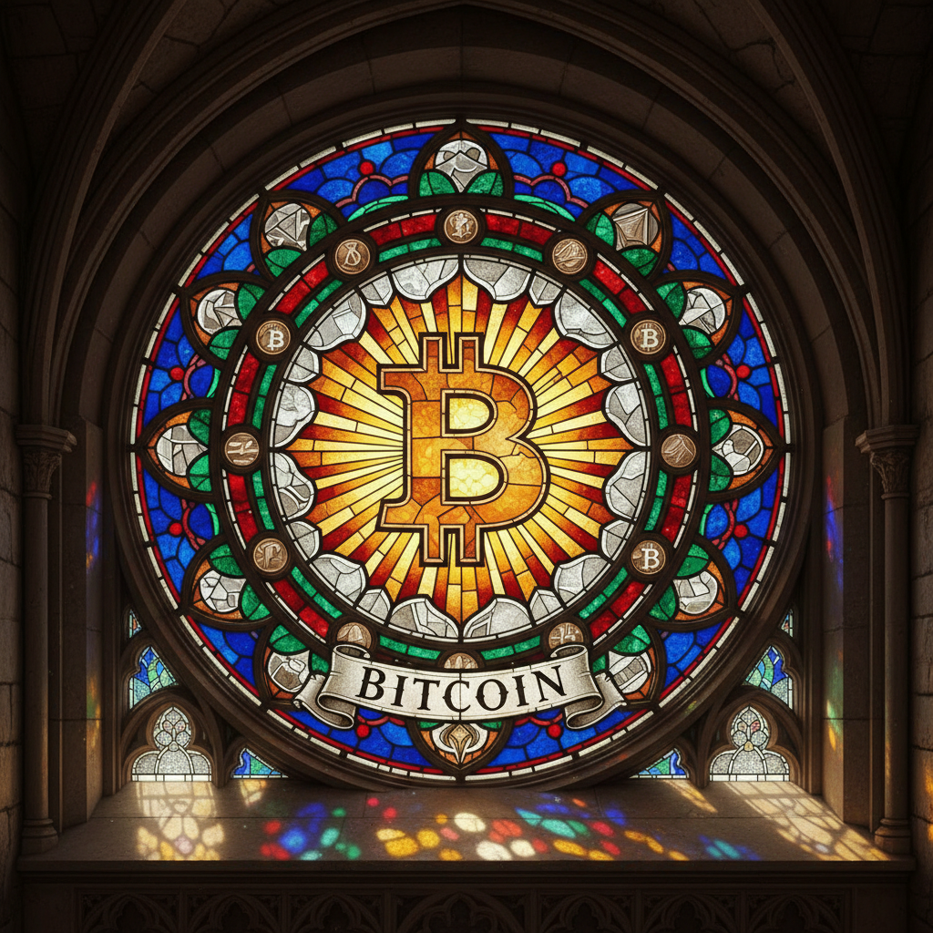 !nb beautiful Bitcoin stained glass art