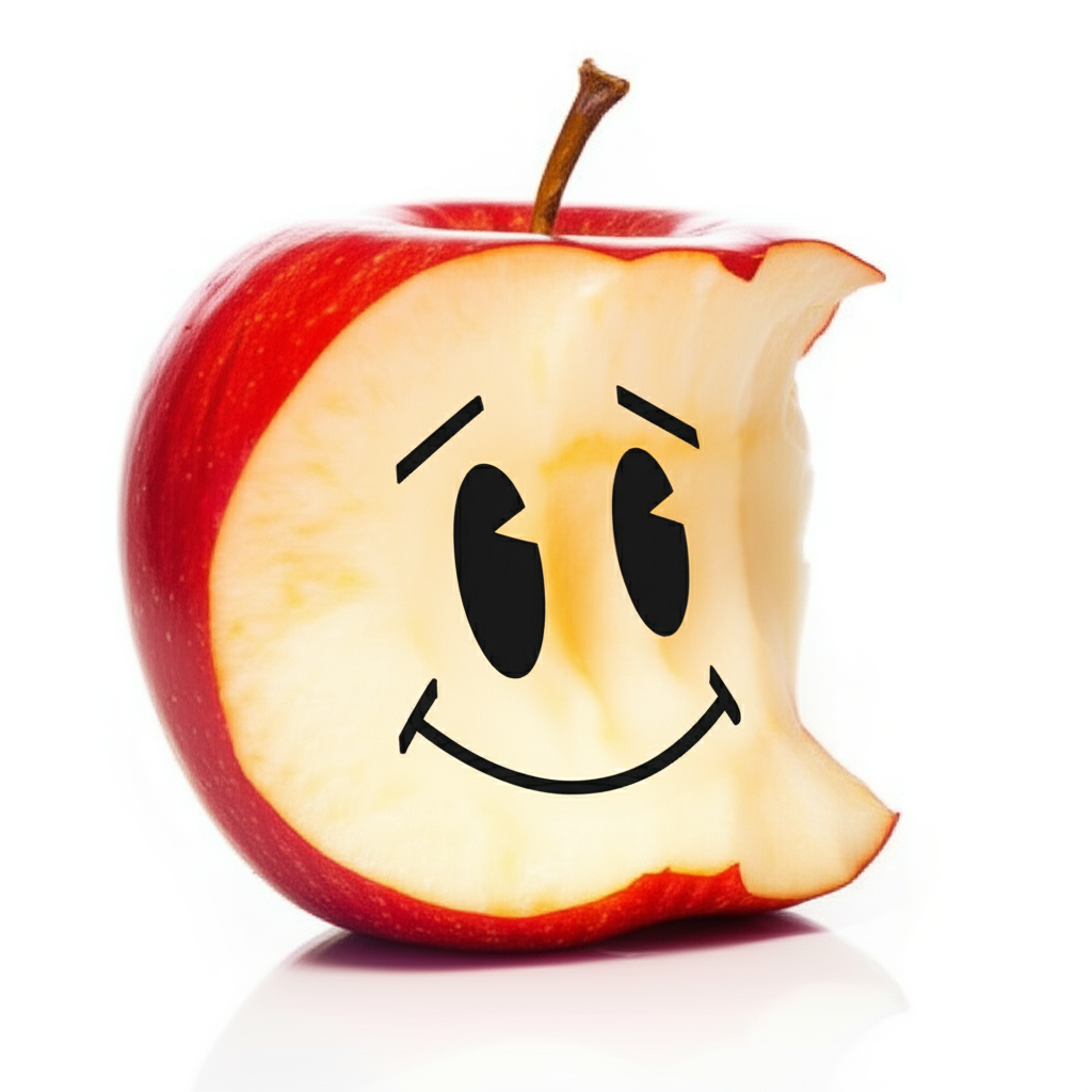 !edit Let the apple have a smiley face.