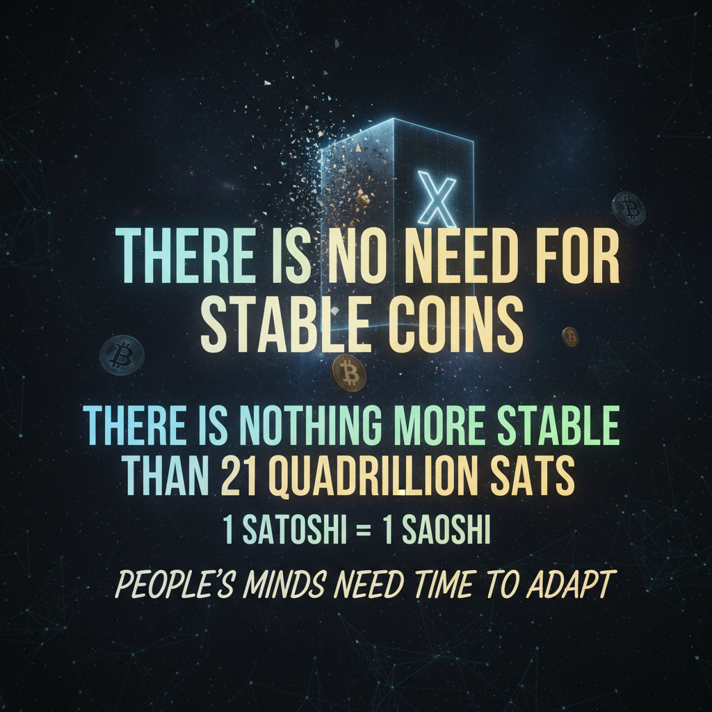 There is no need for stable coins.
There is nothing more stable than 21 quadrillion sats. 
1 Satosh…