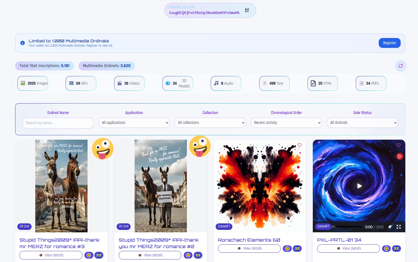 Hi @Bsvcrypto, I have no idea what's going on with 1sat ordinals pages. I have sent you items #2 an…