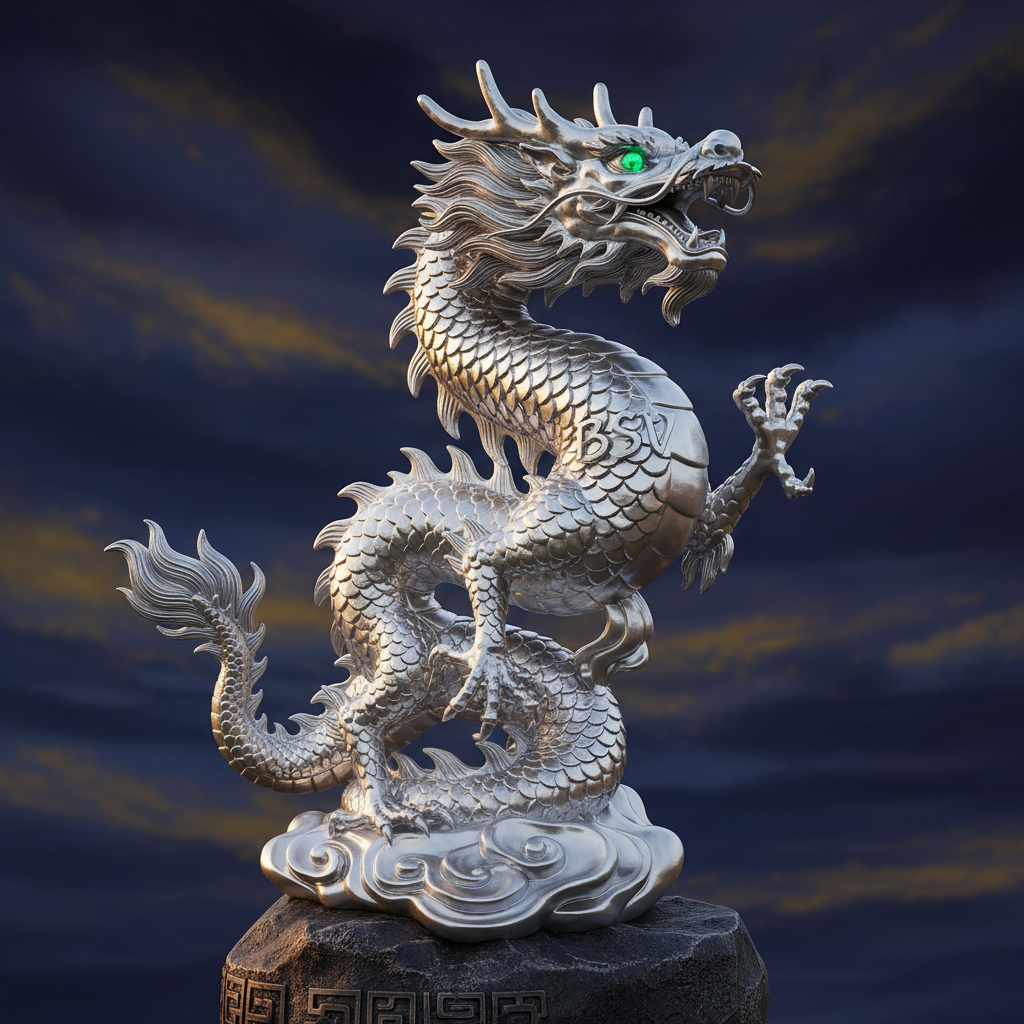 Silver BSV oriental dragon. !nb