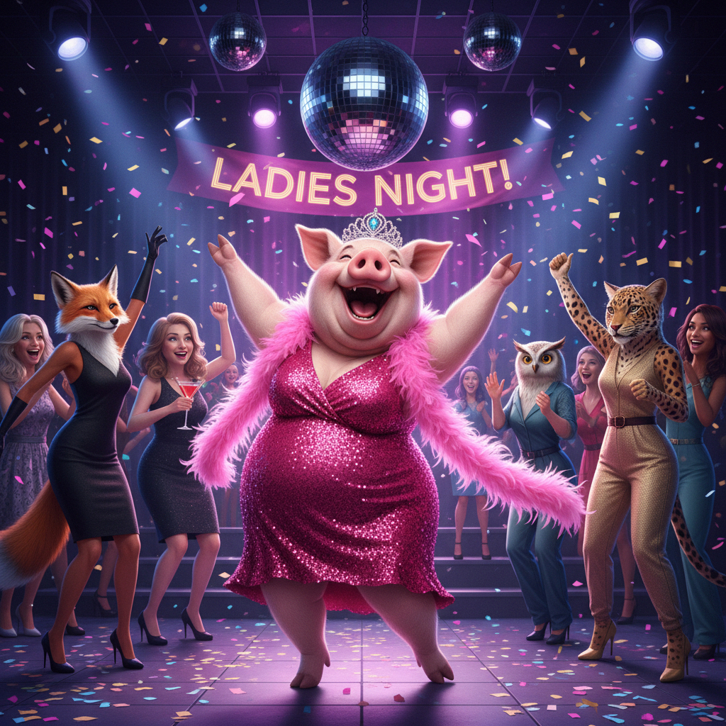 Miss Big Pig going off at ladies night. !nb
