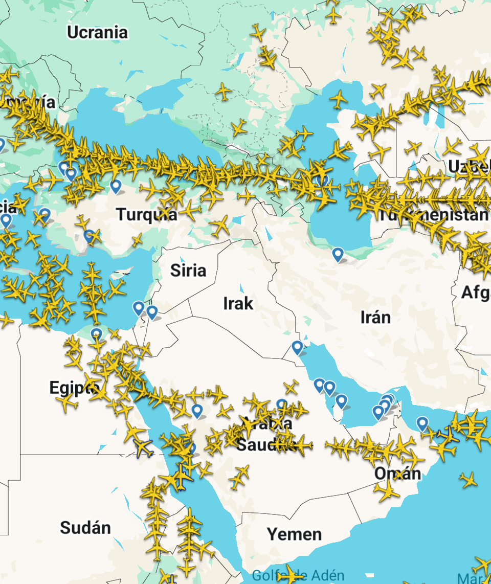 Another international conflict. No flights over Iran, Irak...
