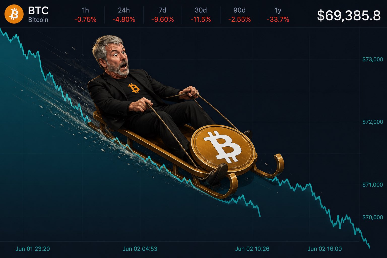 Bitcoin (BTC) fell 4.4% within 24 hours of Strategy (formerly MicroStrategy) disclosing its volunta…