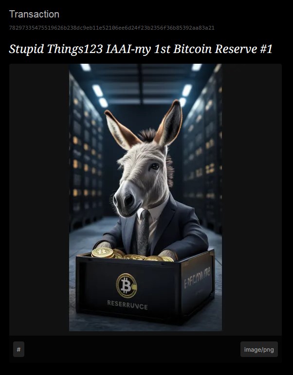 I meant 1000 BSV. That's my goal with my IAAI donkey NFT. The price of BSV will never be as high as…
