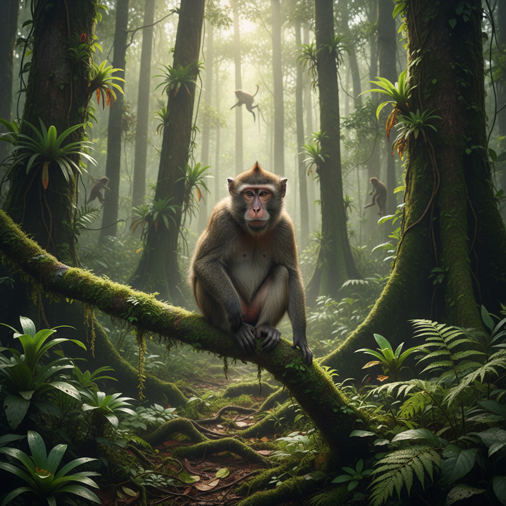 !nb monkey in a forest